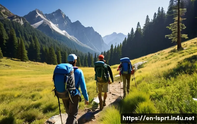 레저스포츠지도자 자격증 취득 후 다양한 진로 - **Prompt 1: "The Outdoor Expedition Leader"**
    A diverse group of five enthusiastic hikers, rangi...