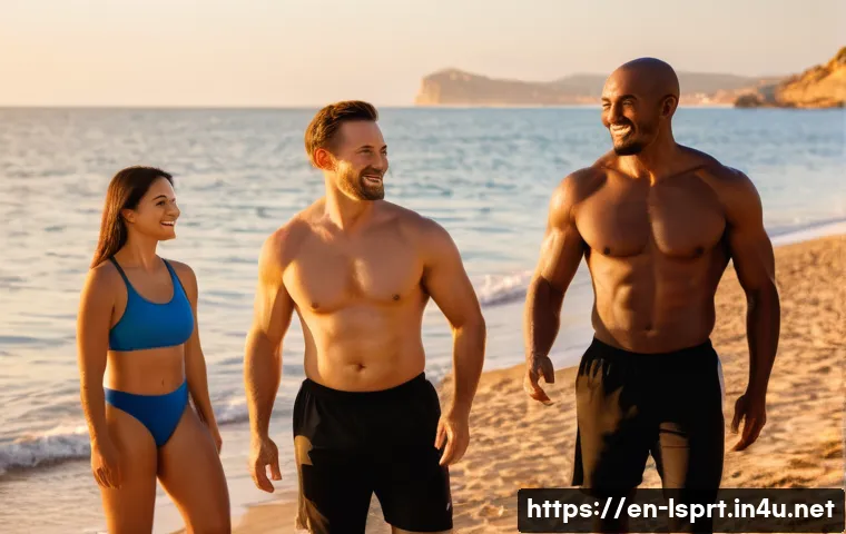 레저스포츠지도자 해외 진출 전략 - A professional leisure sports instructor leading a culturally diverse group of adults in a scenic ou...