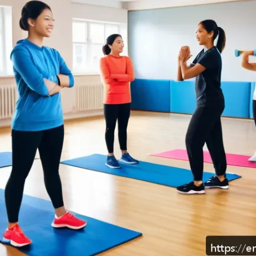 레저스포츠지도자 국가공인 시험 개정 내용 - A modern classroom setting where diverse adult students engage in a hands-on leisure sports training...