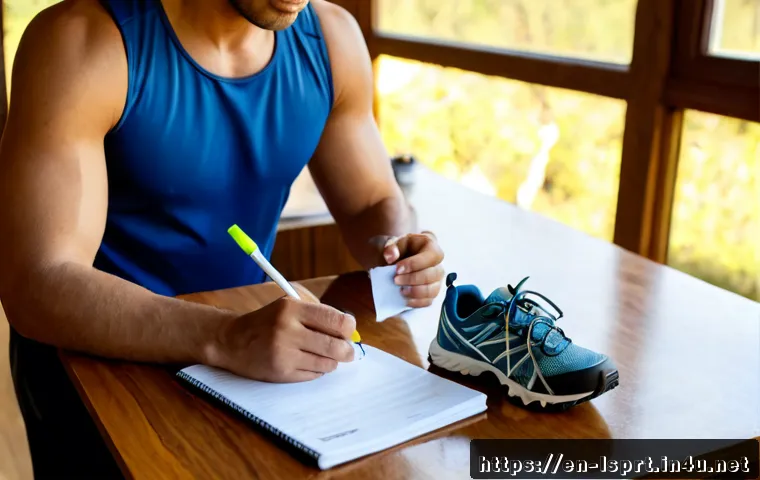 레저스포츠지도자 자격증 준비 중 동기부여 팁 - Photorealistic early-morning study scene for an outdoor recreation coach certification candidate, fo...